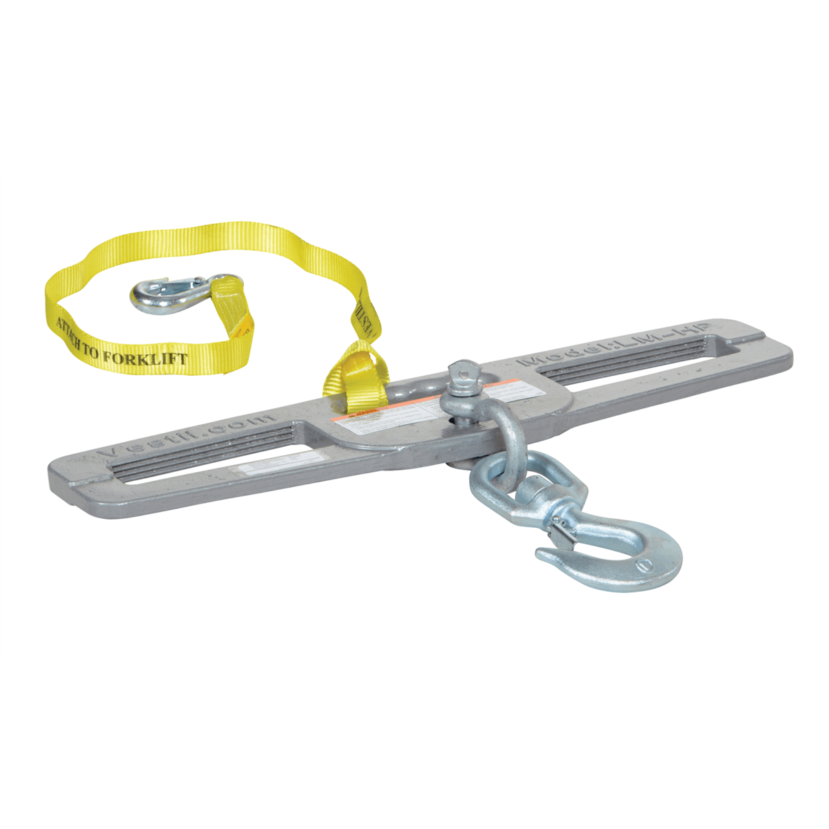 Vestil Steel Fork Truck Hook Plate Swivel 6000 Lb. Capacity Silver LM-HP6-S