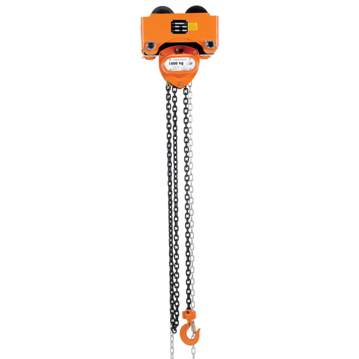 Vestil Steel Low Headroom Chain Hoist Push Trolley 12 In x 10-1/2 In x 10 In 2000 Lb Orange LOW-2P
