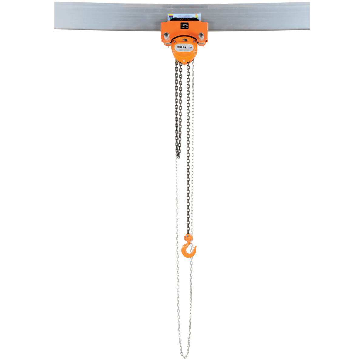 Vestil Steel Low Headroom Chain Hoist Push Trolley 14 In x 11-1/2 In x 14 In 4000 Lb Orange LOW-4P