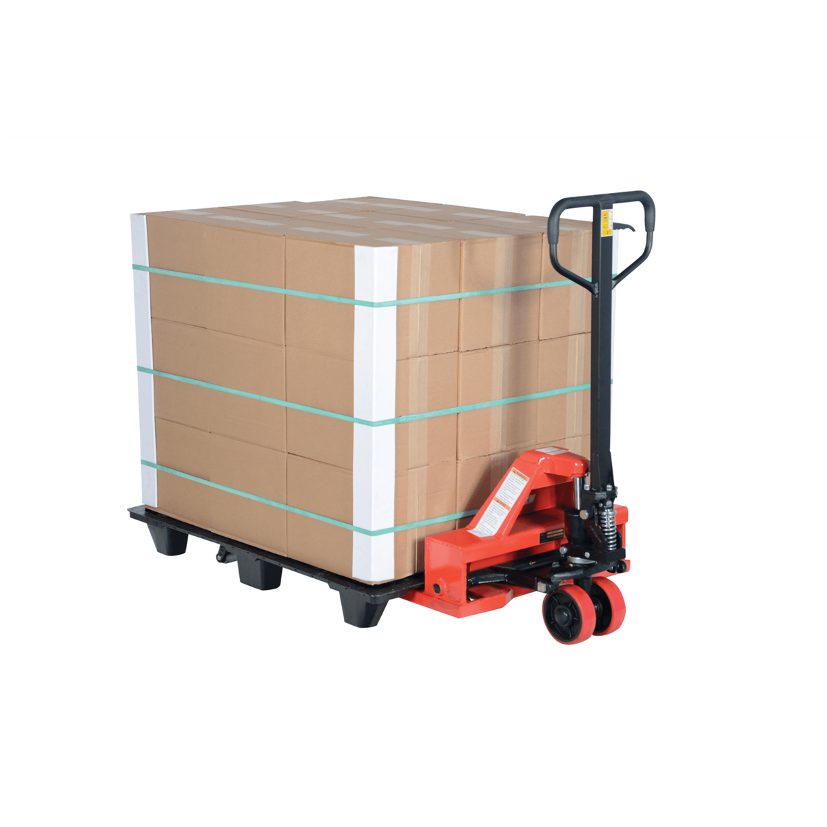 Vestil Steel Low Profile Pallet Truck 64 In. x 27 In. x 48 In. 4000 Lb. Capacity Red PM4-2748-LP