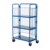 Vestil Steel Foldable/Nestable Roller Container 3 Shelf 18 In x 34 In x 59 In 990 Lb Blue ROL-1834-3