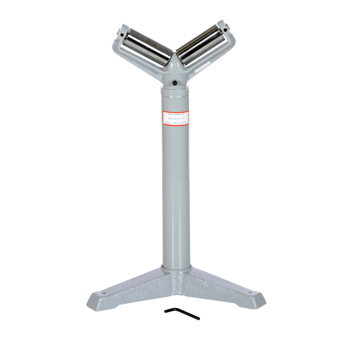 Vestil Steel Roller Stand Qy (2) 5 In. V Beams 27 to 42 In. Raised Height 1,760Lb Silver STAND-V-HP