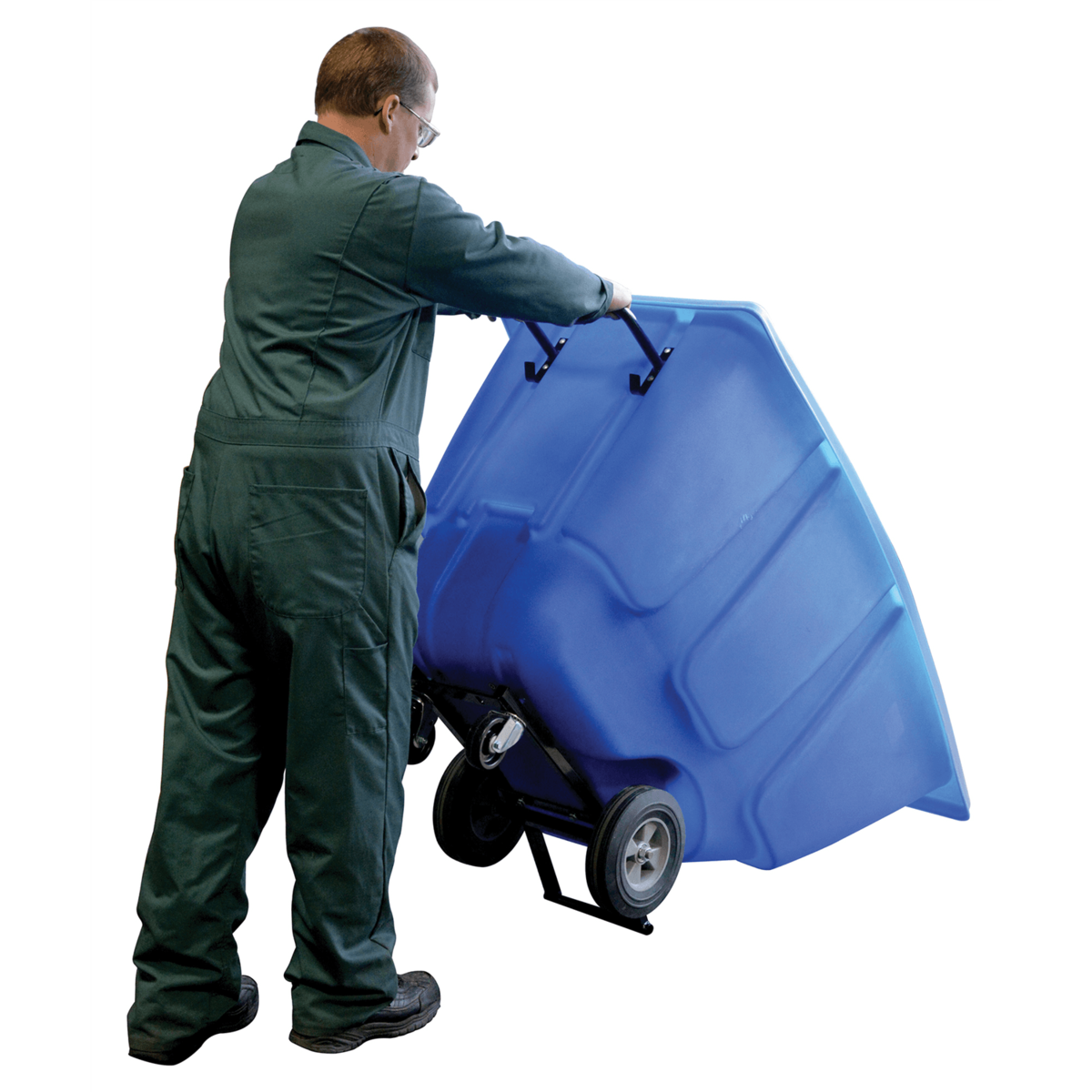 Vestil Plastic Light Duty Tilt Truck 1/2 Cubic Yard 450 Lb. Capacity Blue TDT-50-LD-BLUE