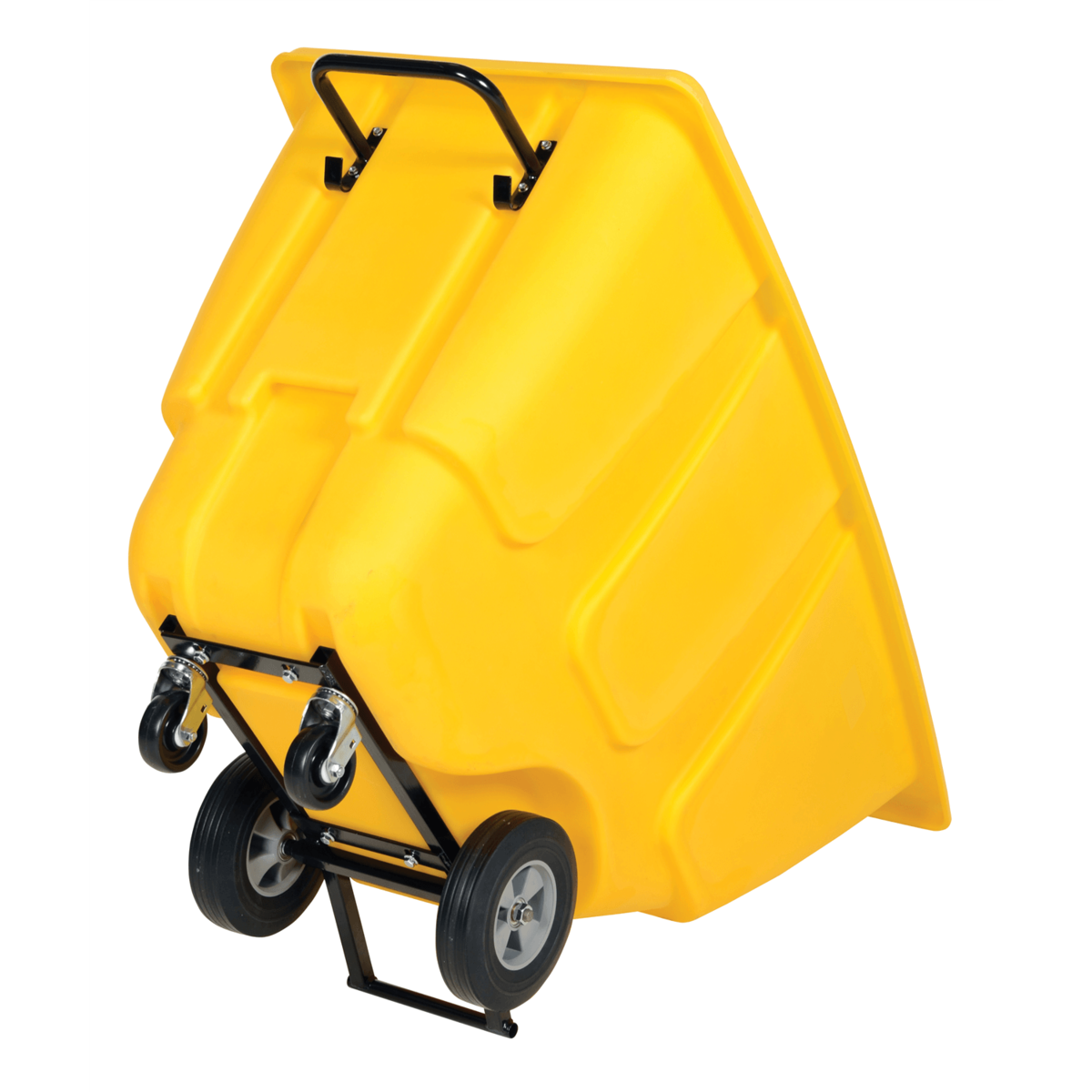 Vestil Plastic Light Duty Tilt Truck 1/2 Cubic Yard 450 Lb. Capacity Yellow TDT-50-LD-YELLOW