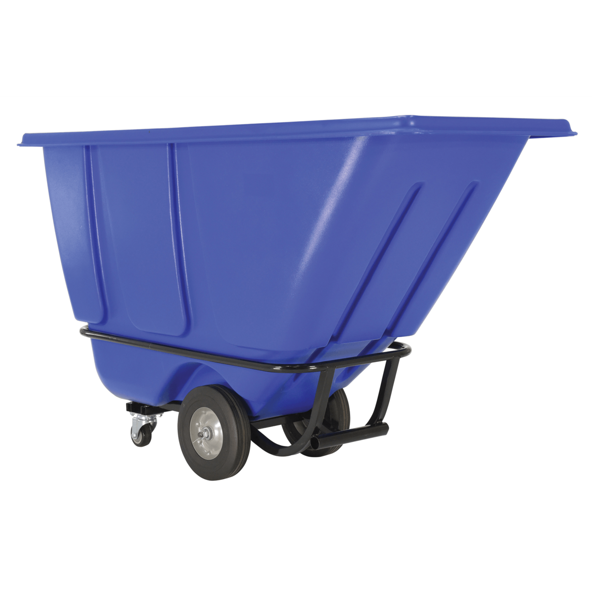 Vestil Plastic Medium Duty Tilt Truck 1/2 Cubic Yard 850 Lb. Capacity Blue TDT-50-MD-BLUE