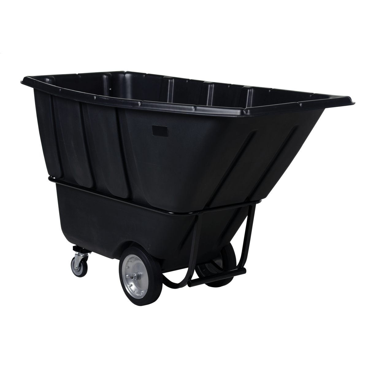 Vestil Plastic Heavy Duty Tilt Truck 1 Cubic Yard 2100 Lb. Capacity Black TDT-100-HD-BLACK
