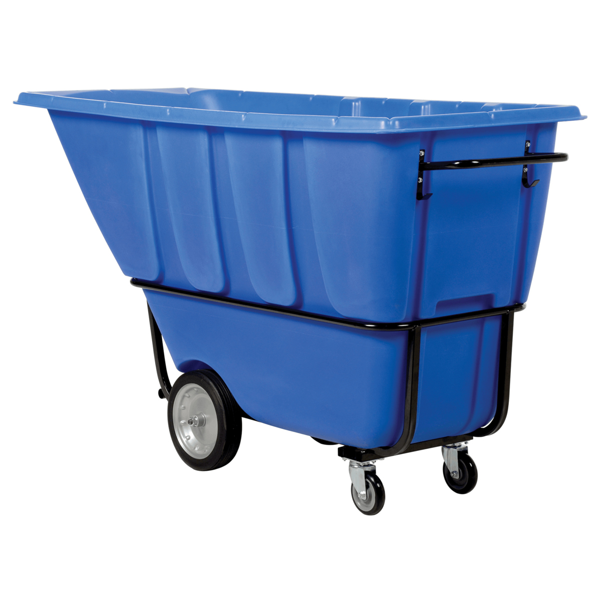 Vestil Plastic Heavy Duty Tilt Truck 1 Cubic Yard 2100 Lb. Capacity Blue TDT-100-HD-BLUE
