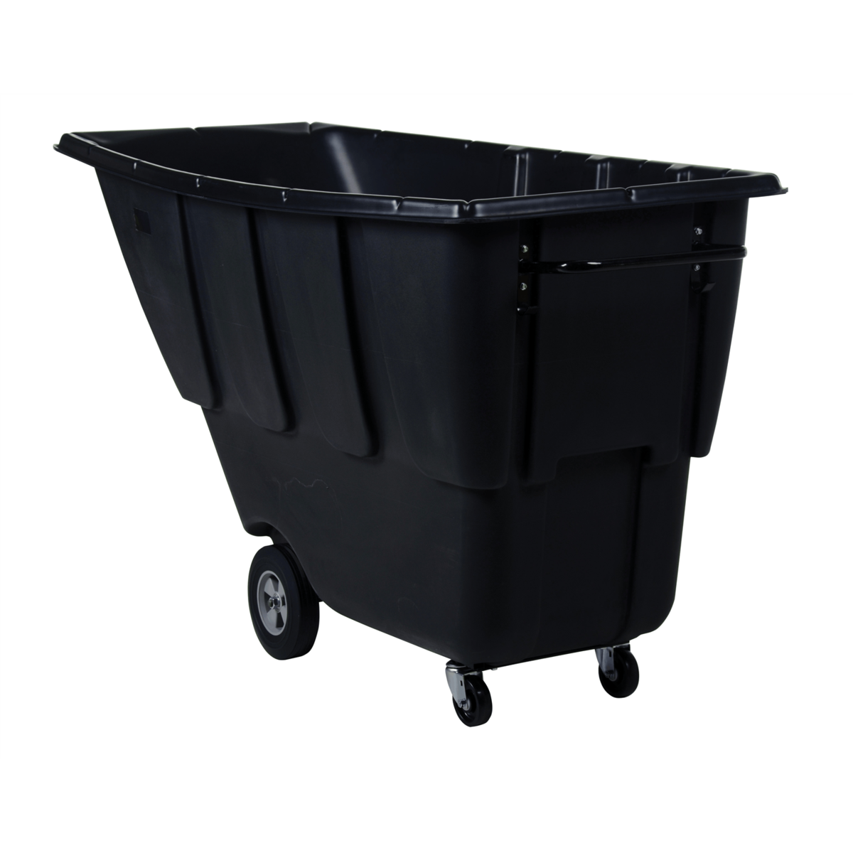 Vestil Plastic Light Duty Tilt Truck 1 Cubic Yard 850 Lb. Capacity Black TDT-100-LD-BLACK