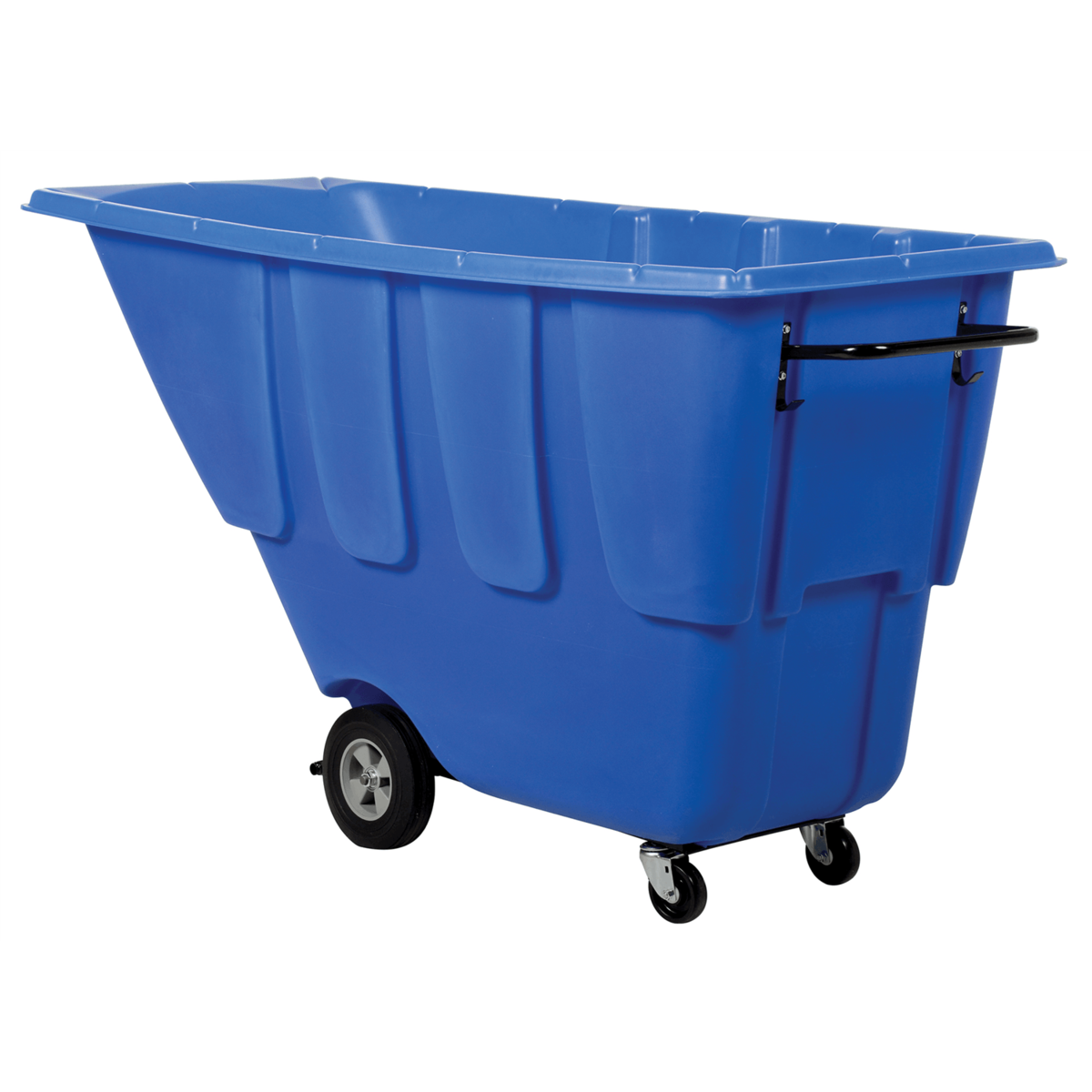 Vestil Plastic Medium Duty Tilt Truck 1 Cubic Yard 1250 Lb. Capacity Blue TDT-100-MD-BLUE
