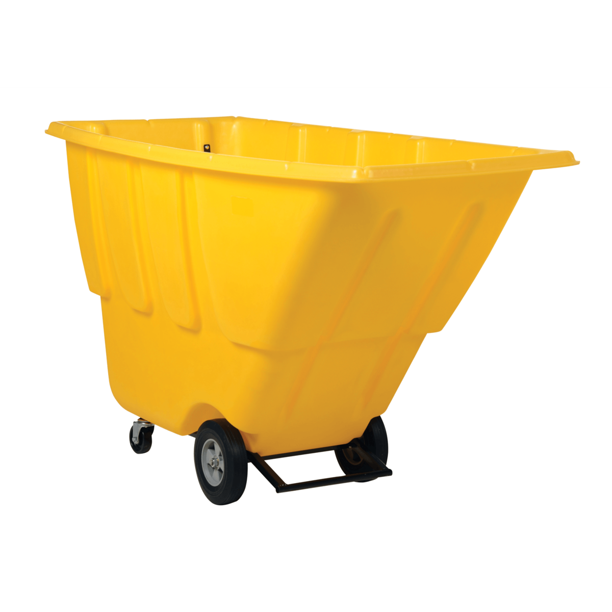 Vestil Plastic Medium Duty Tilt Truck 1 Cubic Yard 1250 Lb. Capacity Yellow TDT-100-MD-YELLOW