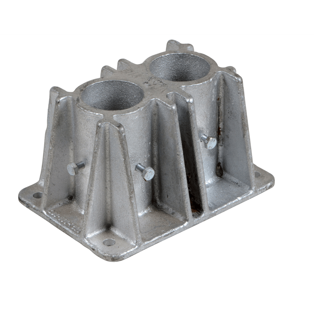 Vestil Cast Steel Double Socket for Pipe Safety Railing Silver VDKR-P102