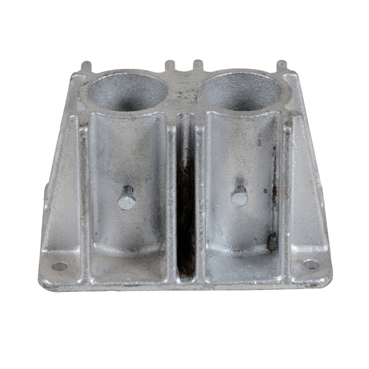 Vestil Cast Steel Double Socket for Pipe Safety Railing Silver VDKR-P102