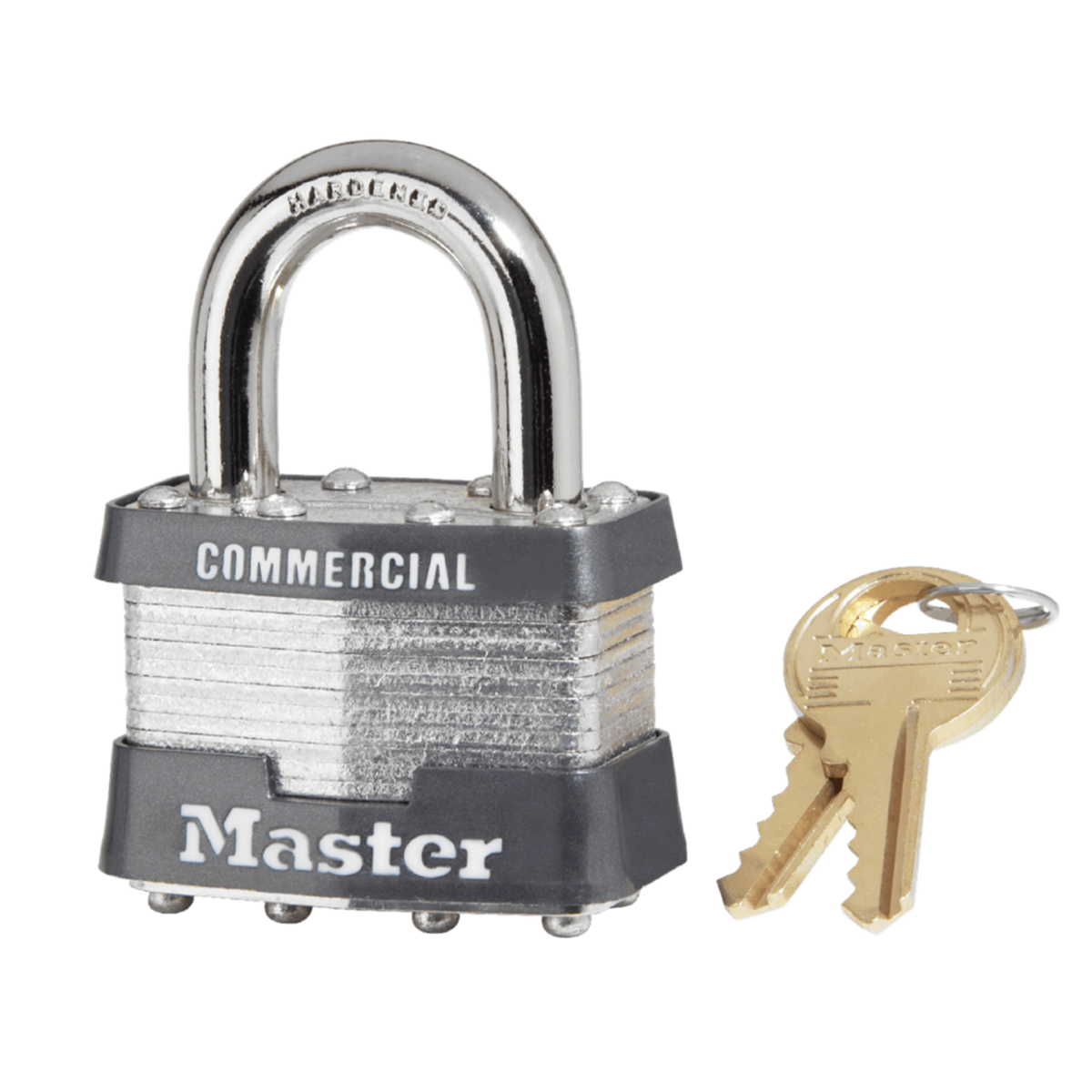 Master Lock® Commercial Laminated Steel Padlock, Master Keyed, 1MK