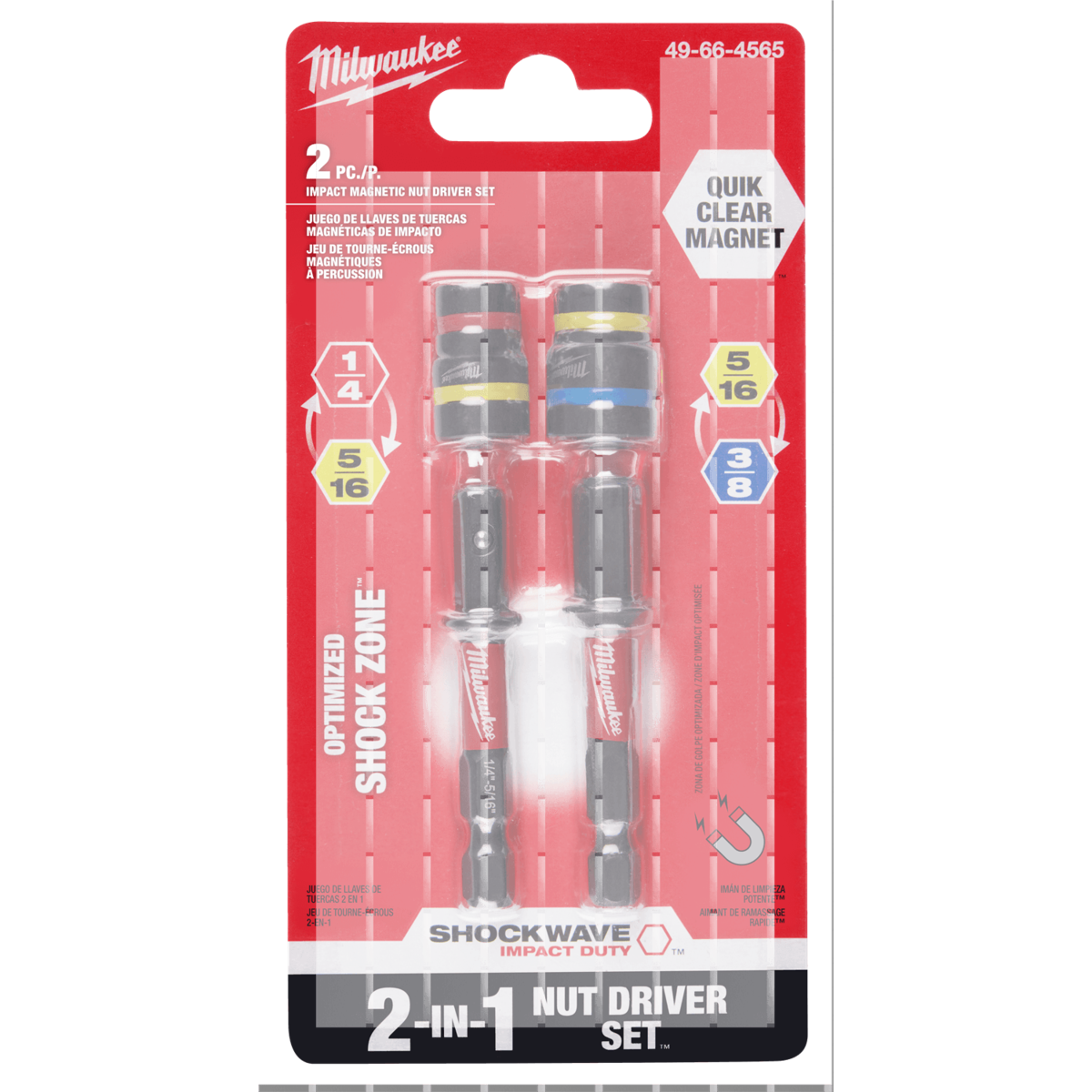 MILWAUKEE® 2 Piece SHOCKWAVE™ Impact Duty QUIK-CLEAR™ 2-in-1 Magnetic Nut Driver Set
