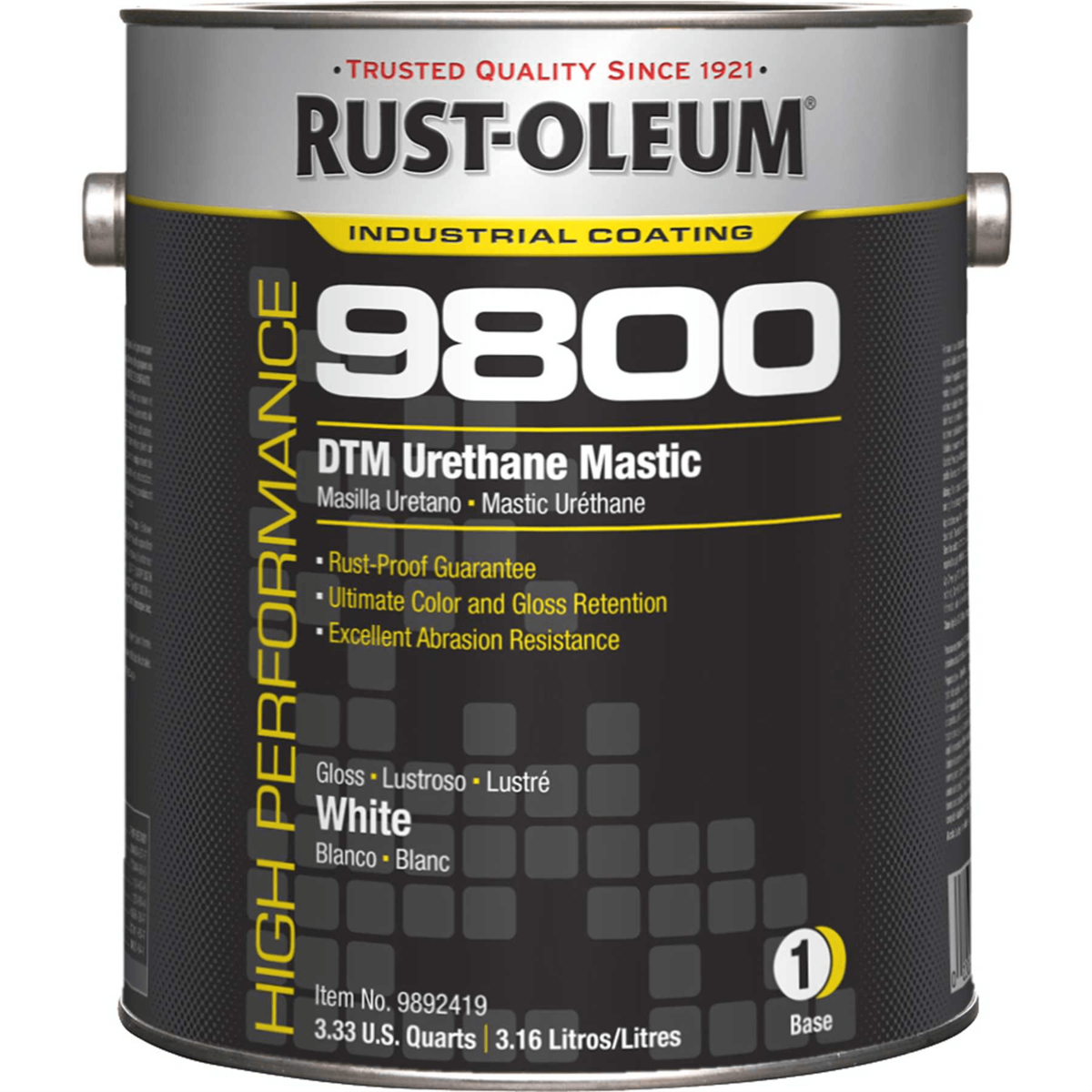 Rust-Oleum® 9800 System DTM Urethane Mastic, High Gloss White, 1 Gallon 9892419