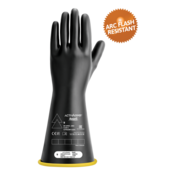 ActivArmr Electrical Insulating Gloves Class 1, Black Coating, Yellow Liner, Straight Cuff