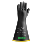 ActivArmr Electrical Insulating Gloves Class 3, Black Coating, Yellow Liner, Straight Cuff