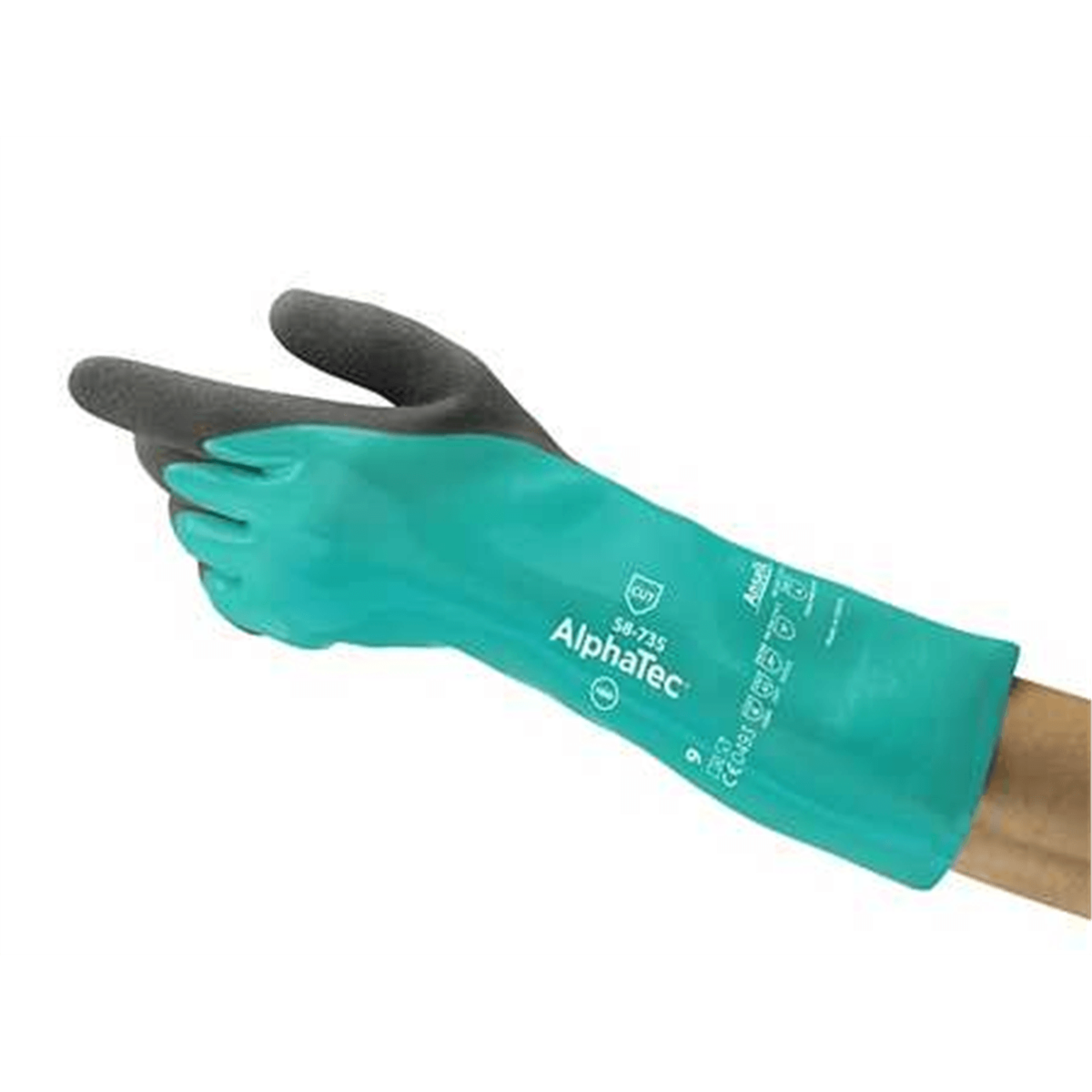 AlphaTec 58-735 Cut-Protective Chemical-Resistant Gloves, Cut Protection Level A3, Size S