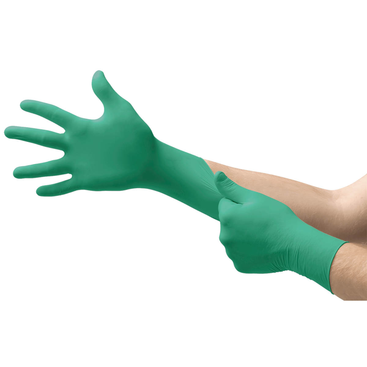 TouchNTuff 92-600 Disposable Nitrile Gloves for Chemical Splash Protection, Size L, Box of 100