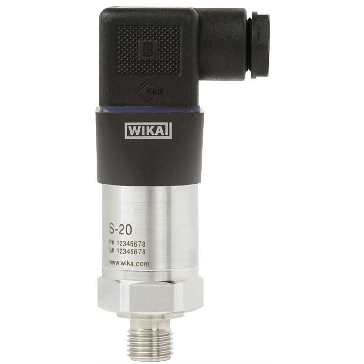 WIKA S-20 Pressure Transmitter, 1/4" MNPT, 6 ft flying leads, 0-15 PSI, 4-20mA Output