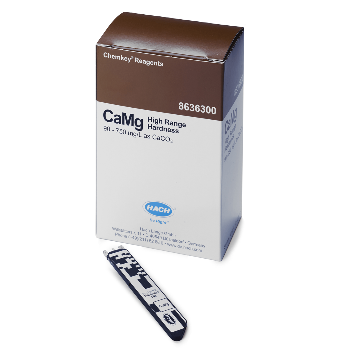 Hach Hardness Chemkey® Reagents High Range, 90-750 mg/L CaCO3, 25/Box, 8636300