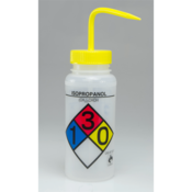 SP Bel-Art Safety-Labeled 4-Color Distilled Water Wide-Mouth 500mL Polyethylene Wash Bottle, 4/Pack