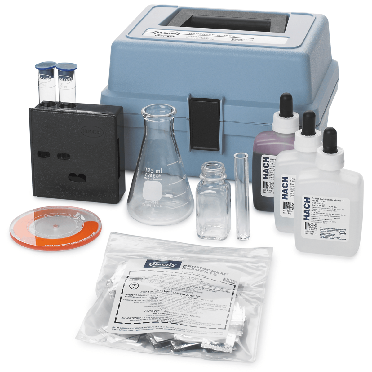Hach Hardness & Iron Color Disc Test Kit, Model HA77, 202300