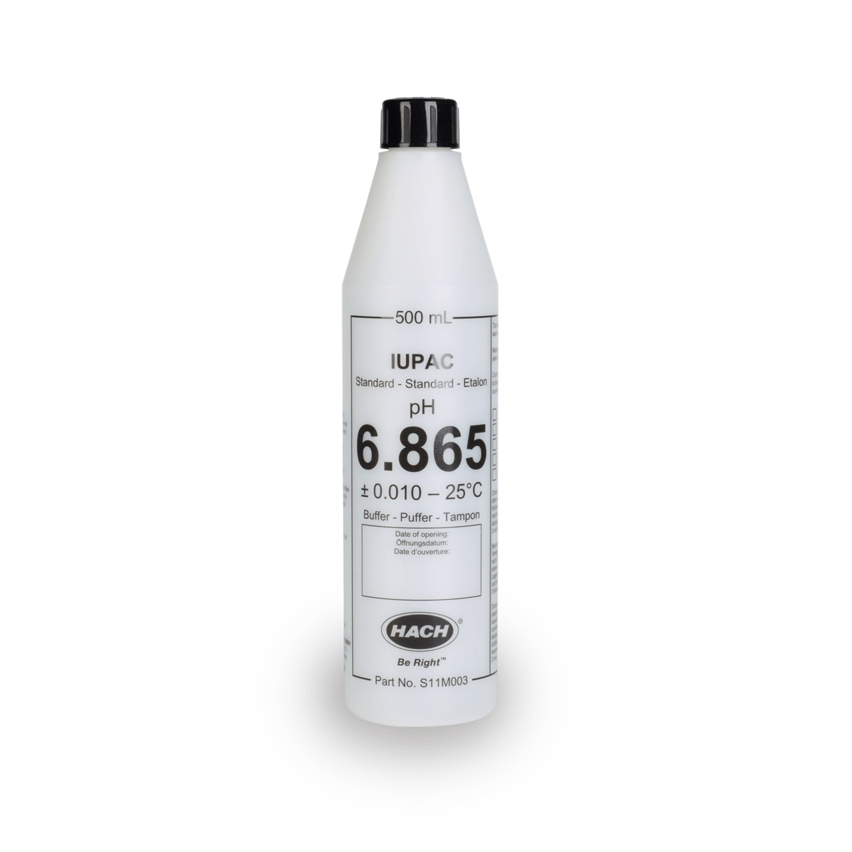 Hach Certified Buffer Standard Solution, IUPAC, pH 6.865, 500 mL, S11M003