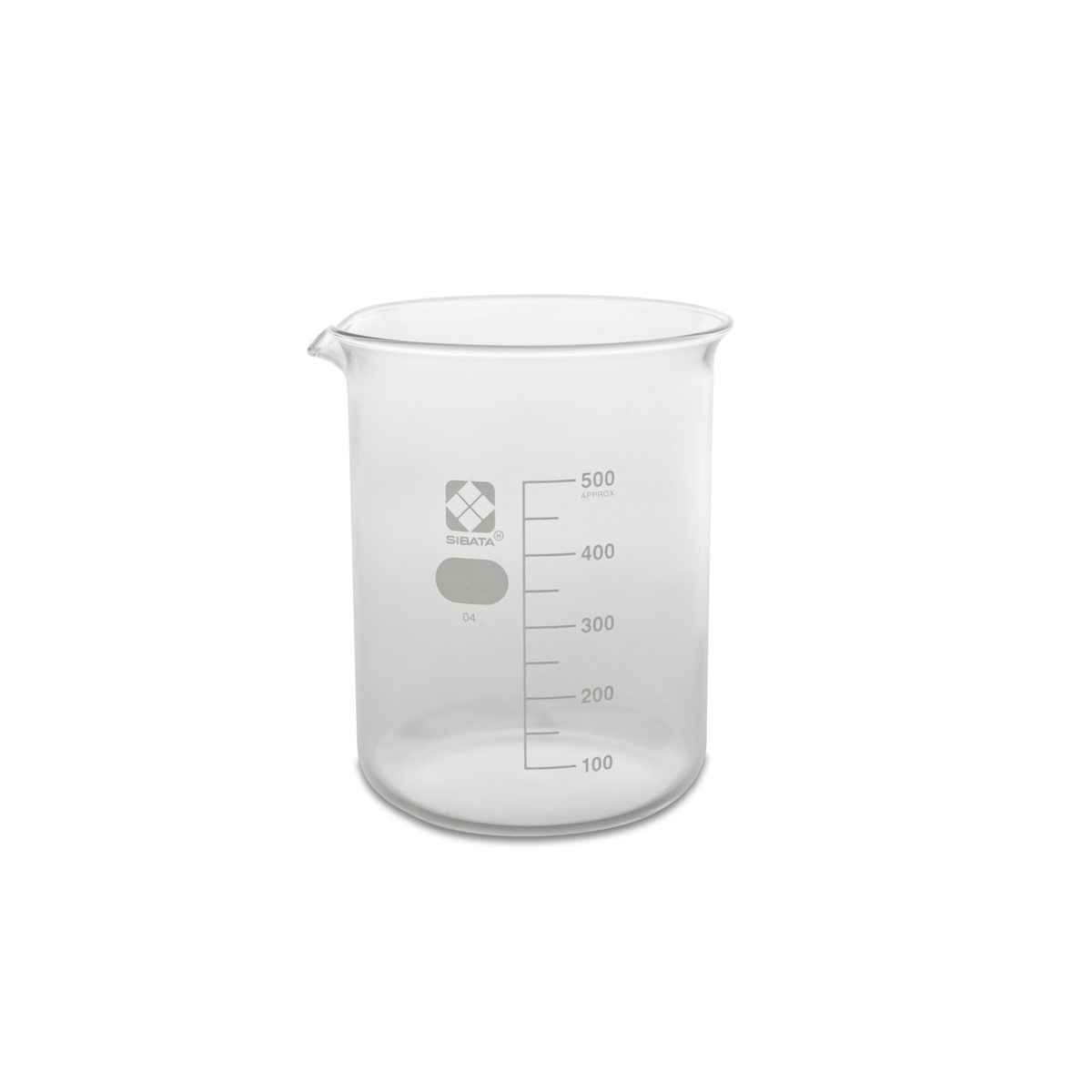 Vee Gee SIBATA Glass Beaker, 500 mL, Pack of 10