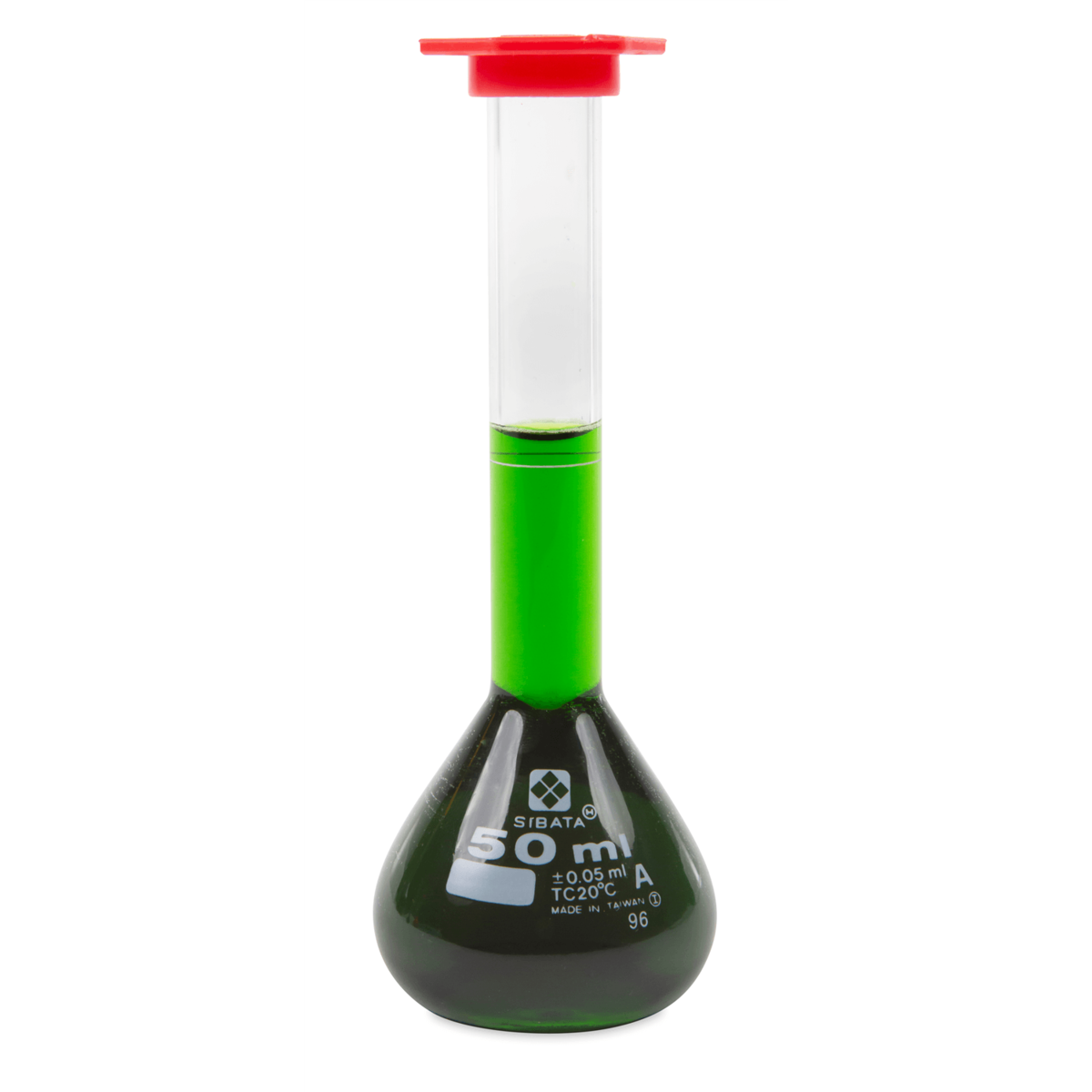Vee Gee Volumetric Flask, Class A, Snap Cap, 50 mL, Pack of 4