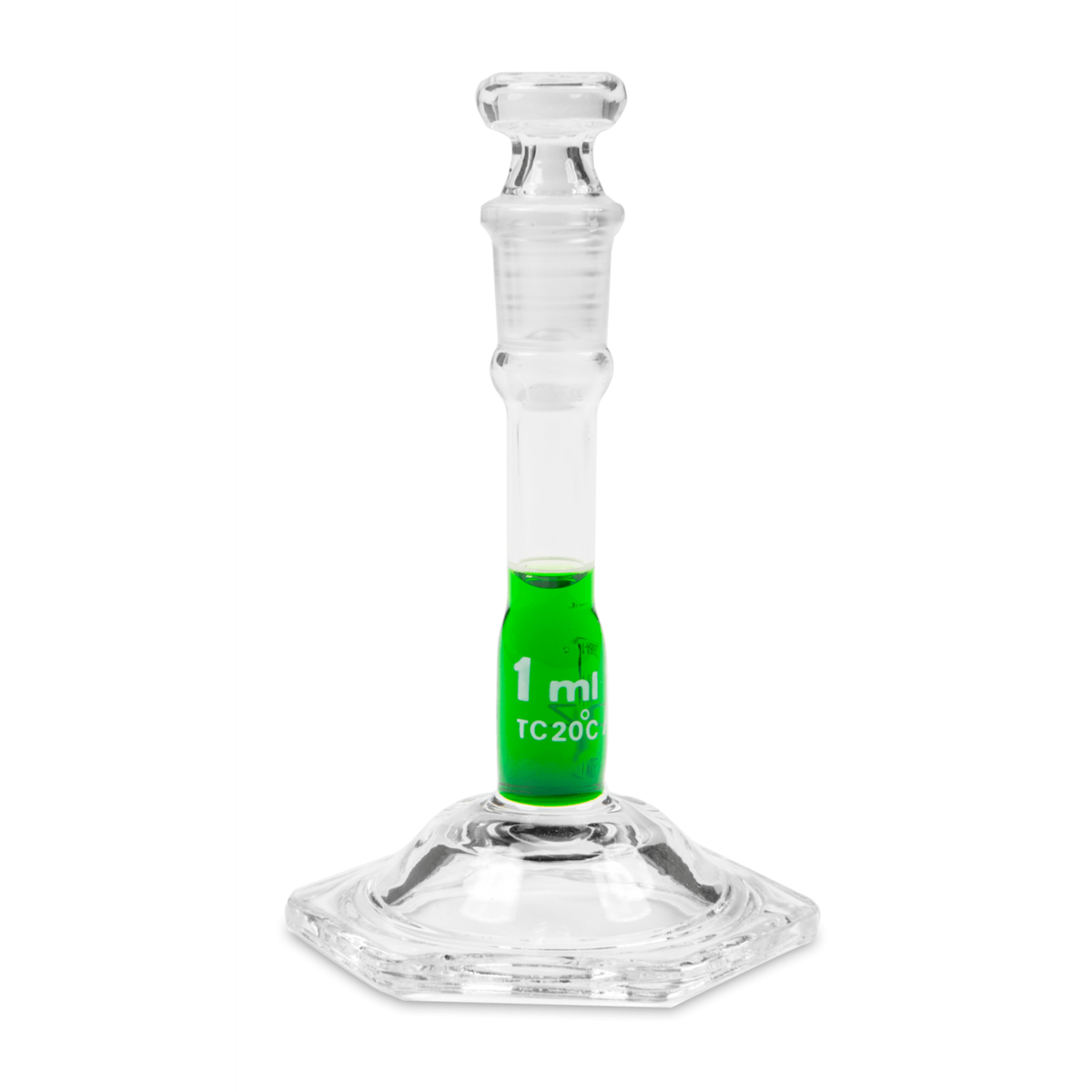 Vee Gee Volumetric Flask, Class A, Glass Stopper, 1 mL, Pack of 6