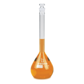 Vee Gee Volumetric Flask, Class A, Glass Stopper, 250 mL, Pack of 4