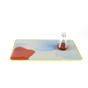 Lab Mat, Silicone Bench Protector, Yellow-Grey/Blue