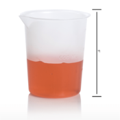 SP Bel-Art Graduated Griffin Low-Form 600 mL Beakers, Polypropylene, 100 mL Graduation, 4/Pk