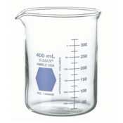 Kimble® KIMAX® Low Form Griffin “Colorware Glass Beaker, Blue, 400 mL, 14000B-400