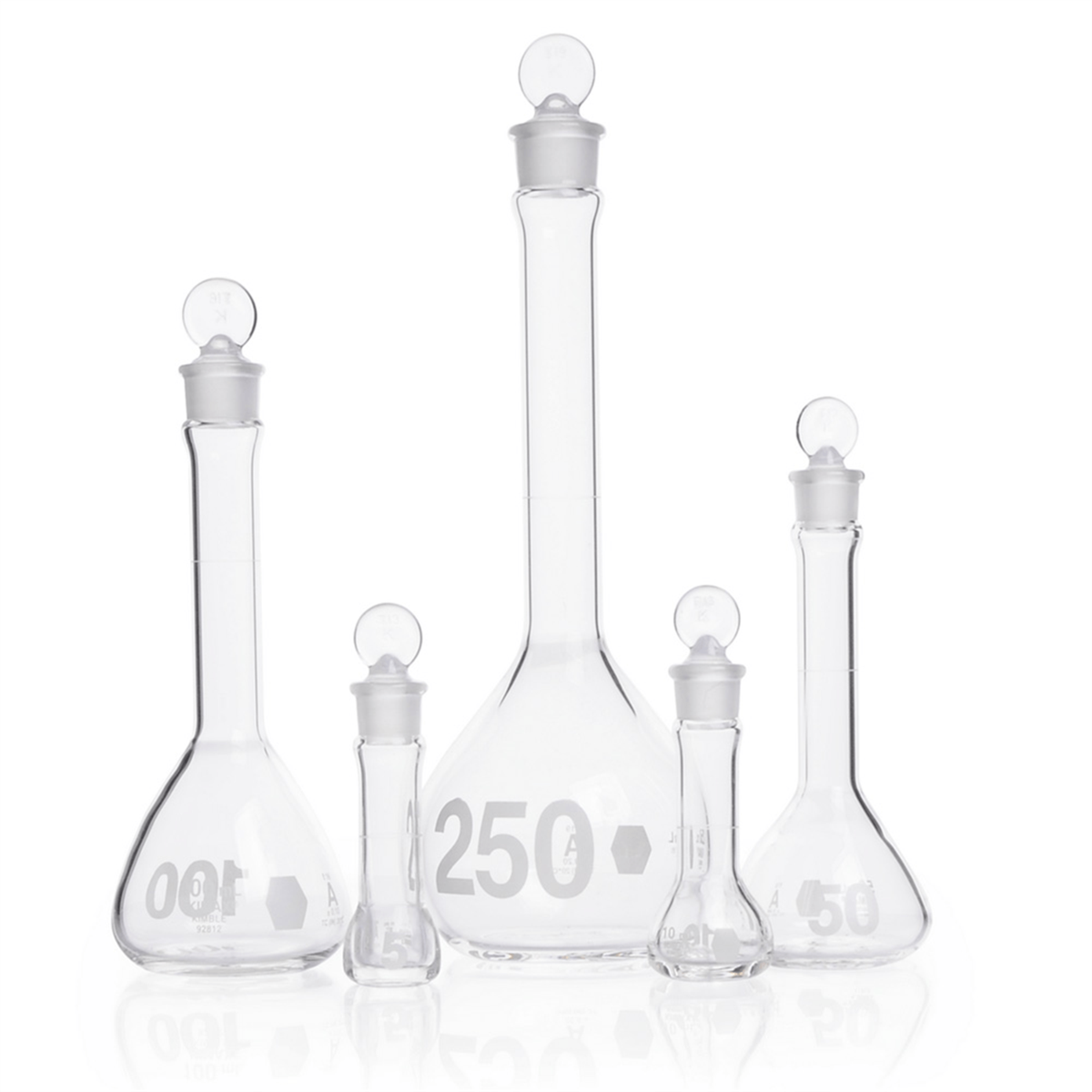 Kimble® Class A Heavy Duty Wide Mouth Volumetric Flask w/ Taper Stopper