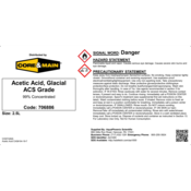 Core & Main Acetic Acid, Glacial ACS Grade, 2.5 L
