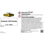 Core & Main Acetone, ACS Grade, 4 L