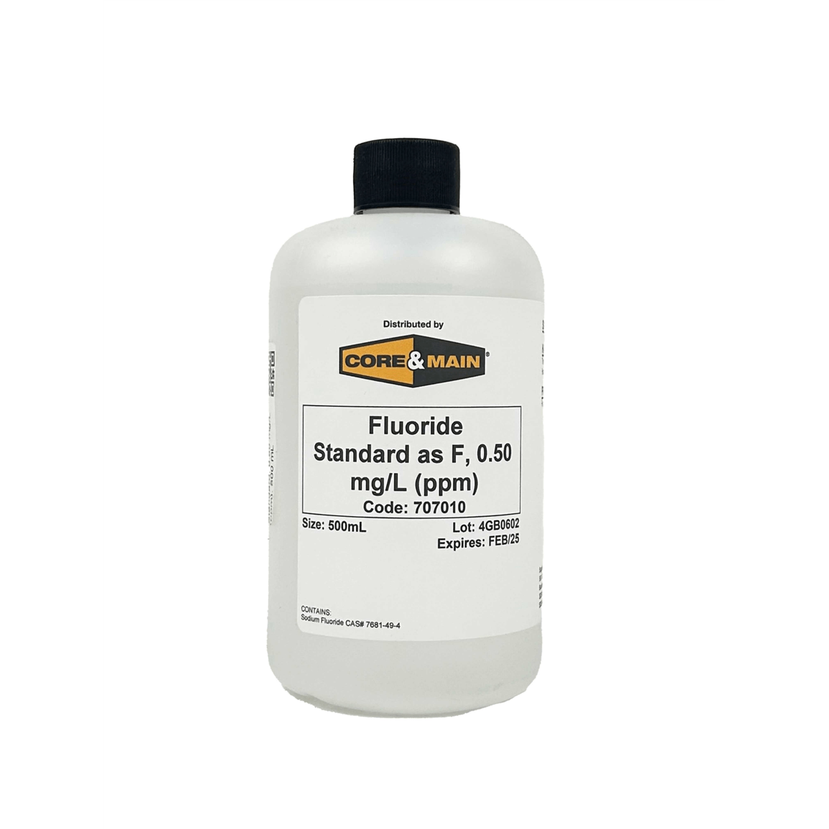 Core & Main Fluoride Standard, 0.50 mg/L (ppm), 500 mL