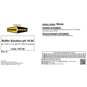 Core & Main pH Buffer Solution, pH 10.00, Blue, 4 L Cubitainer