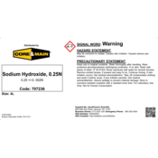 Core & Main Sodium Hydroxide, 0.25N, 4 L