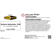 Core & Main Sodium Hydroxide, 5.0N, 4 L