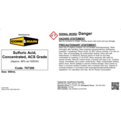 Core & Main Sulfuric Acid, Concentrated, ACS Grade, 500 mL