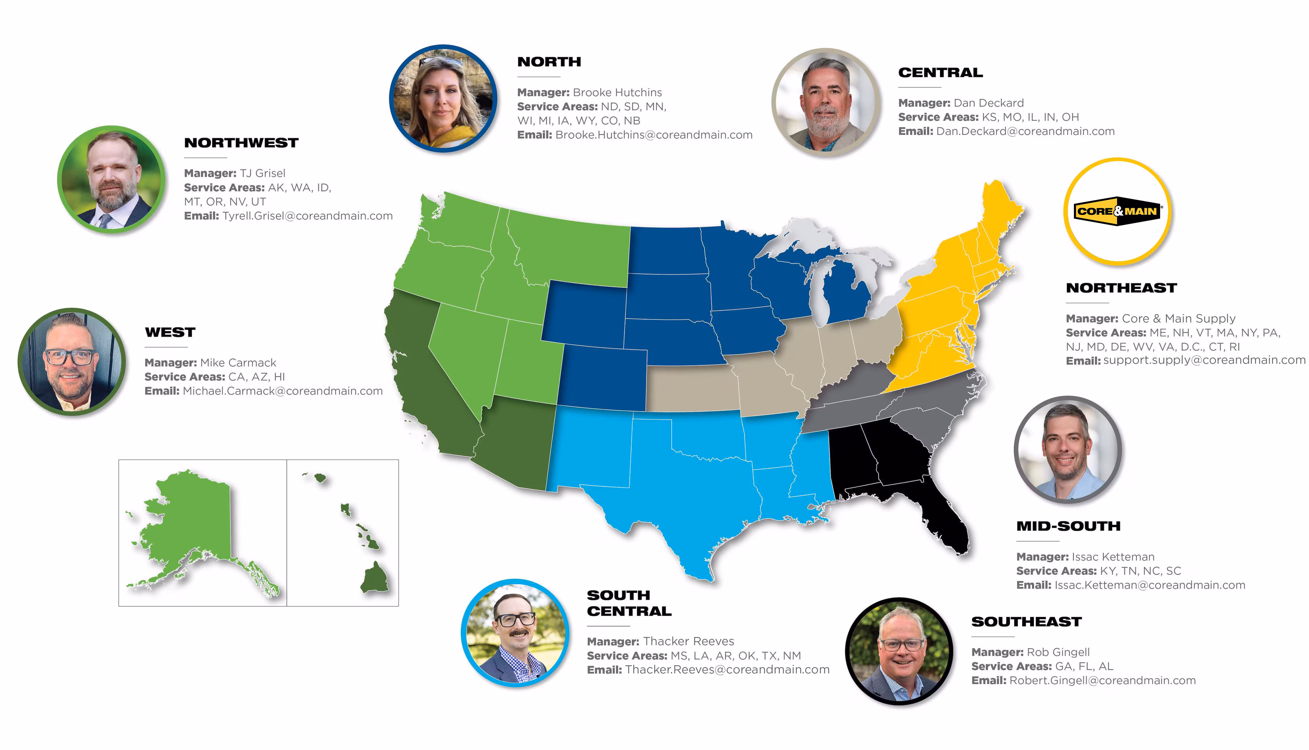 Core & Main Supply BDM Regional Map