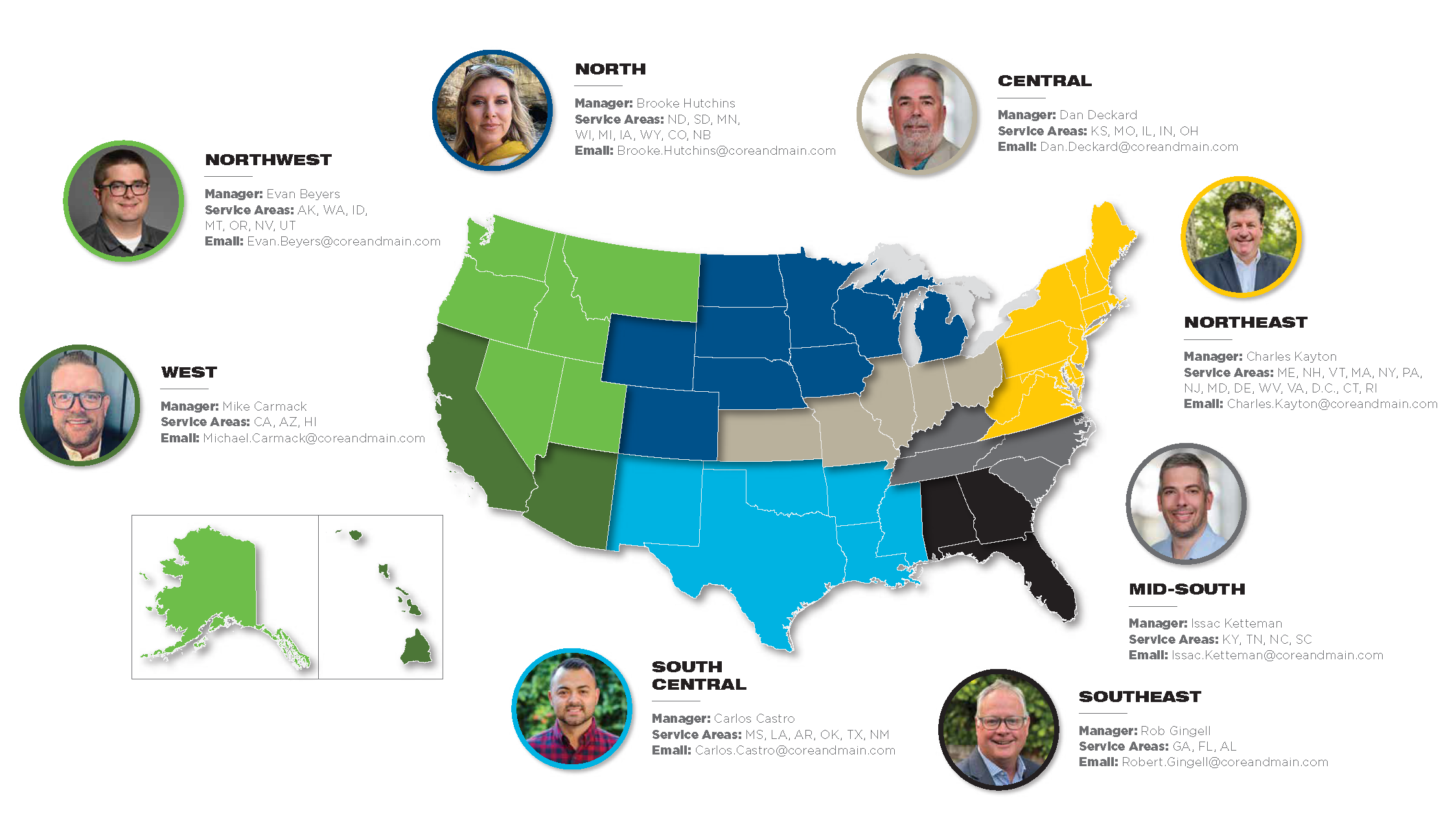 Core & Main Supply BDM Regional Map